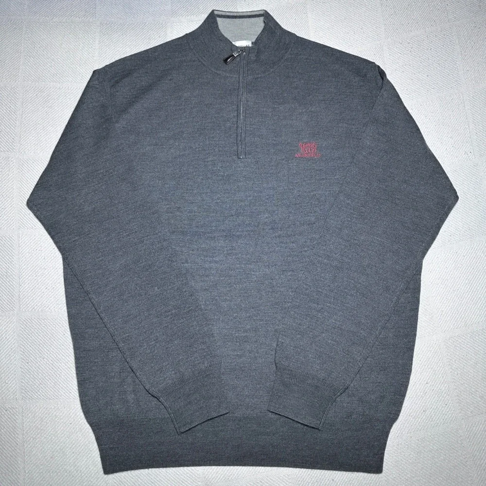 Peter Millar 1/4 Zip Sweater Mens Large Merino Wool Silk Muirfield Golf Scotland